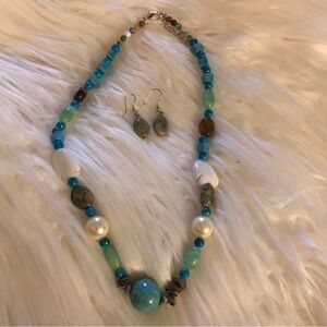 New Hand Crafted Semi Precious Stones Necklace & Earring set #10